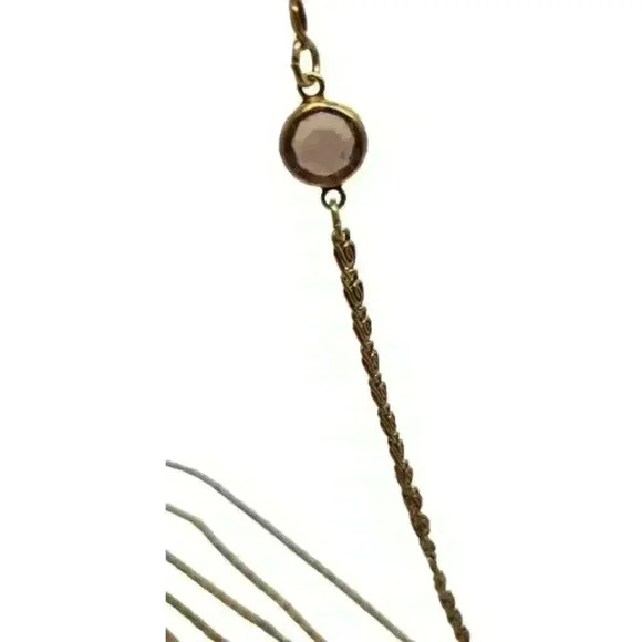 Vintage Goldette 3 Strand Cameo Necklace Amber Crystal Glass Intaglio 1950s - Picture 16 of 16